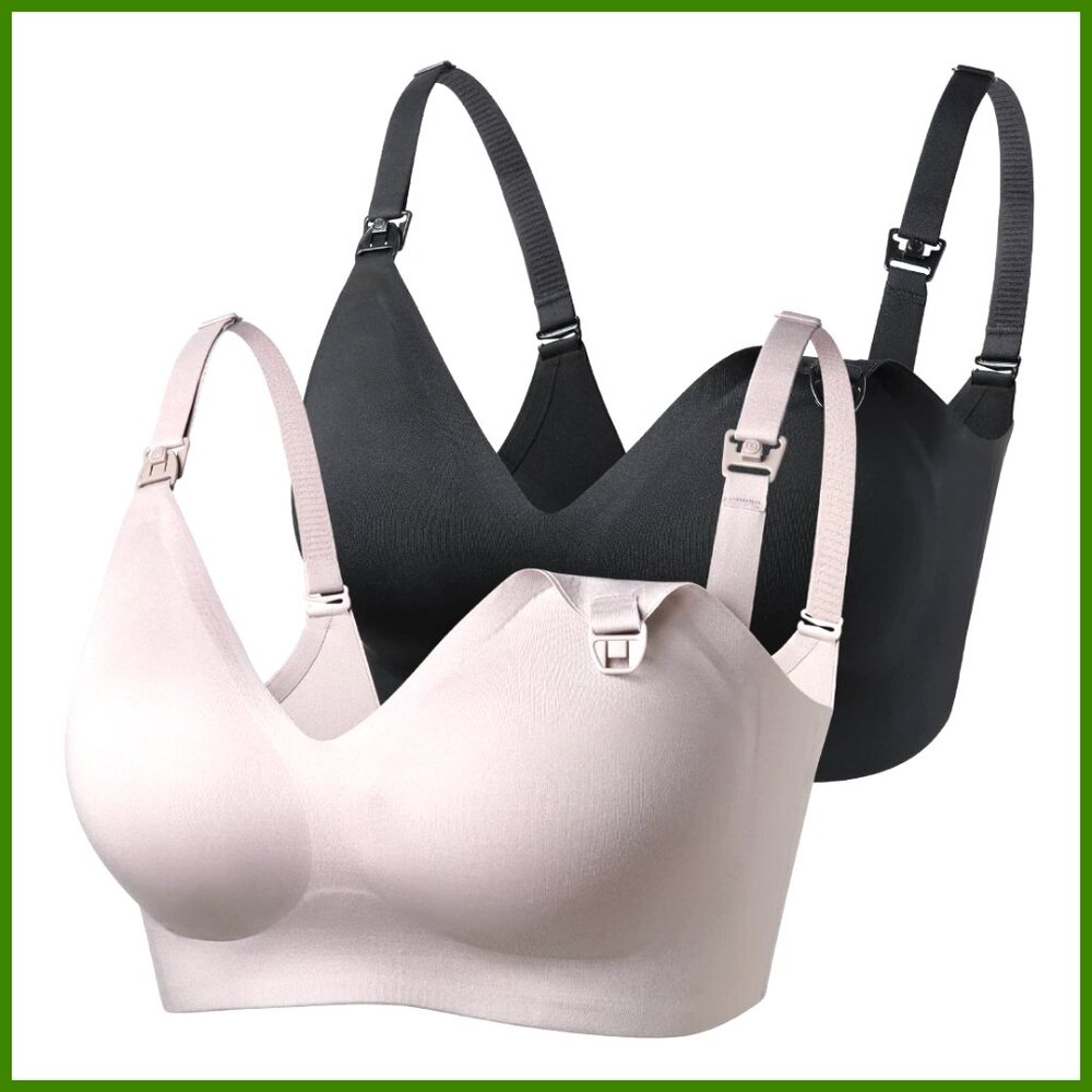 Seamless Nursing Maternity Bra, Wireless Bralette, Light Padding